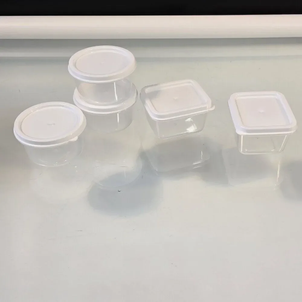5 Miniature Plastic Storage Containers with Lids Crafts Room Kitchen Organizing